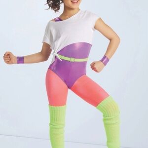 Weismann NEW maniac electric purple STUDIO EXCLUSIVE 80sworkout dance sz10/12